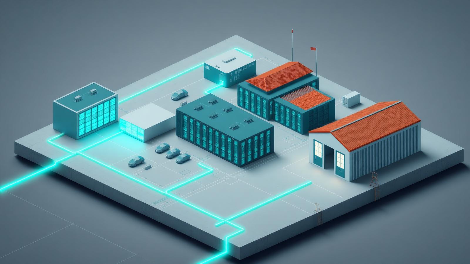 Izometrická mapa datové infrastruktury ve střední Evropě
